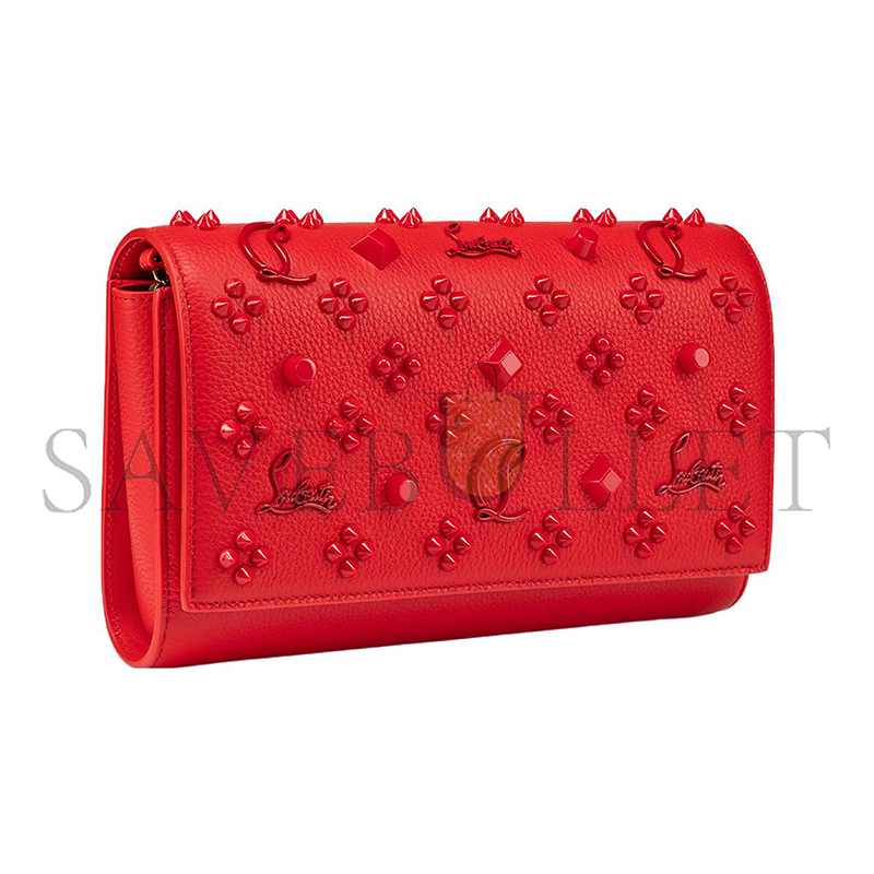 Chr1st1an louboutin paloma clutch grained calf leather and spikes 1175018r297 (23*14.5*5cm)
